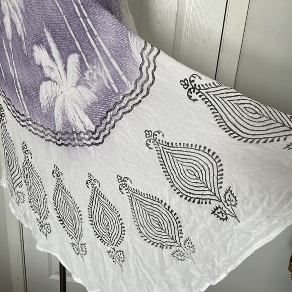 Handmade Painted Boho Sun Dress OS Tribal Tropical Hawaiian Beach Artsy Cover Up - Picture 6 of 12